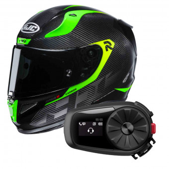 Integral HJC RPHA 11 Carbon Bleer MC4H + Kit Bluetooth Sena 5S Solo