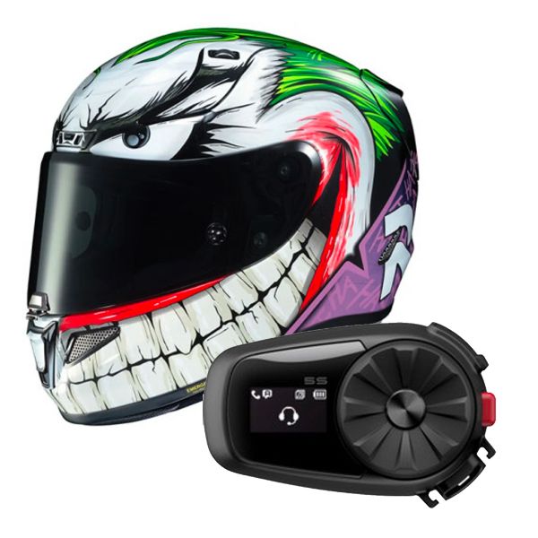 Integral HJC RPHA 11 Joker DC Comics MC48 + Kit Bluetooth Sena 5S Solo