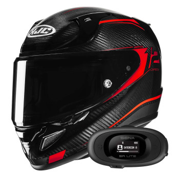 Integral HJC RPHA 12 Carbon Keres MC1 + Kit bluetooth 5R Lite Solo