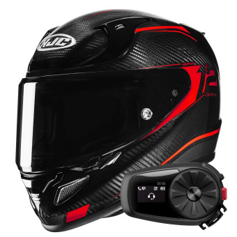 Integral HJC RPHA 12 Carbon Keres MC1 + Kit Bluetooth 5S Solo