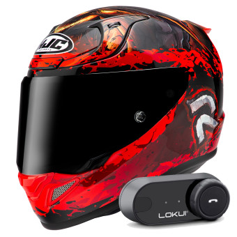 Integral HJC RPHA 12 Diablo Blizzard MC1 + Kit Bluetooth Lokui K30
