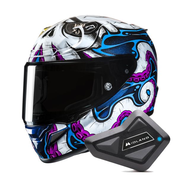 Integral HJC RPHA 12 Kraken MC28 + Kit Bluetooth BT Mini