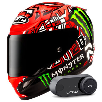 Casque Integral HJC RPHA 12 Quartararo Replica II MC1 + Kit Bluetooth Lokui K30 Casque Integral HJC RPHA 12 Quartararo Replica II MC1 + Kit Bluetooth Lokui K30