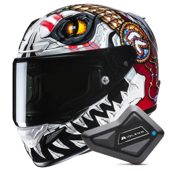 Casque Integral HJC RPHA 12 Skully MC1 + Kit Bluetooth BT Mini Casque Integral HJC RPHA 12 Skully MC1 + Kit Bluetooth BT Mini