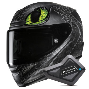 Casque Integral HJC RPHA 12 Toothless II Universal MC4SF + Kit Bluetooth BT Mini Casque Integral HJC RPHA 12 Toothless II Universal MC4SF + Kit Bluetooth BT Mini