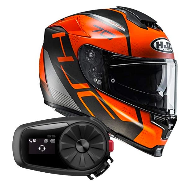 Integral HJC RPHA 70 Vias MC7SF + Kit Bluetooth Sena 5S Solo