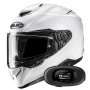 Casque Integral HJC RPHA 72 Pearl White + Kit bluetooth 5R Lite Solo