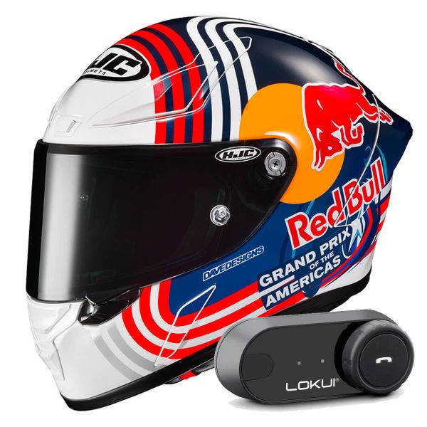 Integral HJC RPHA1 Red Bull Austin GP MC21 + Kit Bluetooth Lokui K30