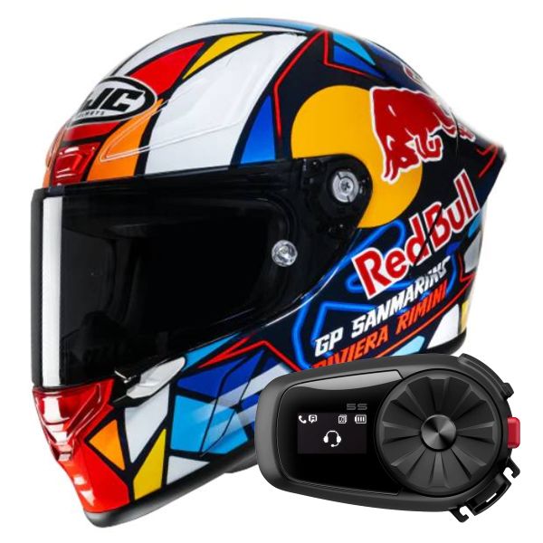 Integral HJC RPHA1 Red Bull Misano GP MC21 + Kit Bluetooth 5S Solo