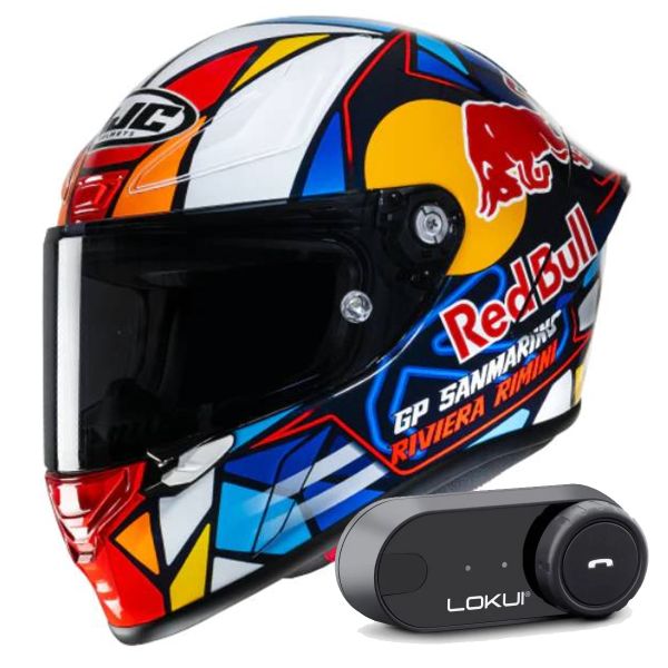 Integral HJC RPHA1 Red Bull Misano GP MC21 + Kit Bluetooth Lokui K30