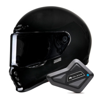 Integral HJC V10 Black + Kit Bluetooth BT Mini