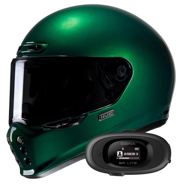 Integral HJC V10 Deep Green+ Kit bluetooth 5R Lite Solo