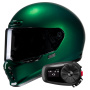 Casque Integral HJC V10 Deep Green + Kit Bluetooth 5S Solo