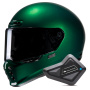 Casque Integral HJC V10 Deep Green + Kit Bluetooth BT Mini