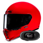 Casque Integral HJC V10 Deep Red+ Kit bluetooth 5R Lite Solo