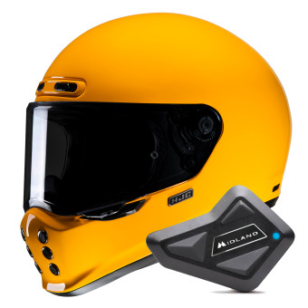 Integral HJC V10 Deep Yellow + Kit Bluetooth BT Mini