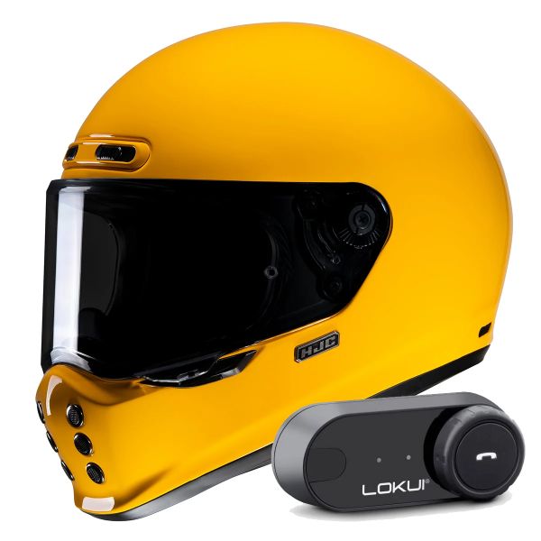 Integral HJC V10 Deep Yellow + Kit Bluetooth Lokui K30