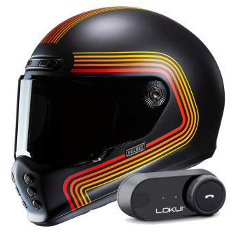 Integral HJC V10 Foni MC1SF + Kit Bluetooth Lokui K30