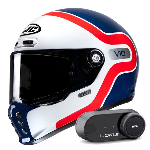 Integral HJC V10 Grape MC21 + Kit Bluetooth Lokui K30