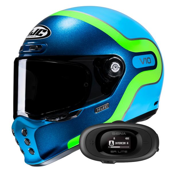 Integral HJC V10 Grape MC24+ Kit bluetooth 5R Lite Solo