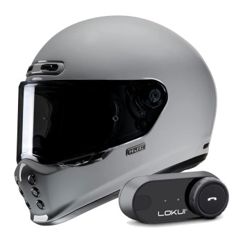 Integral HJC V10 N. Grey + Kit Bluetooth Lokui K30
