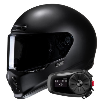 Integral HJC V10 Semi Flat Black + Kit Bluetooth 5S Solo