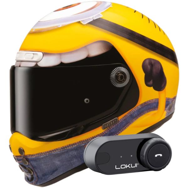 Integral HJC V10 Stuart Minions MC3 + Kit Bluetooth Lokui K30 Integral HJC V10 Stuart Minions MC3 + Kit Bluetooth Lokui K30