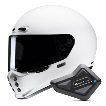 Integral HJC V10 White + Kit Bluetooth BT Mini