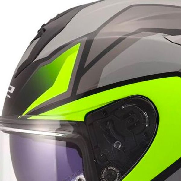 LS2 Challenger II Viper Grey H-V Yellow FF817