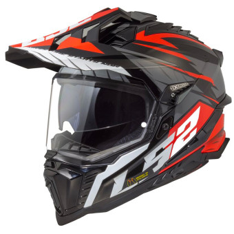 Casque Integral LS2 Explorer Spire Black Titanium Red MX701 Casque Integral LS2 Explorer Spire Black Titanium Red MX701