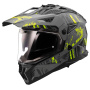 Casque Integral LS2 Pioneer II Crazy Matt Black H-V Yellow MX702
