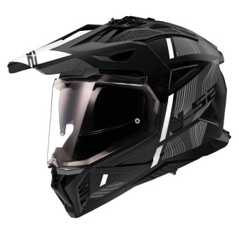 Casque Integral LS2 Pioneer II Hill Matt Black White MX702 Casque Integral LS2 Pioneer II Hill Matt Black White MX702
