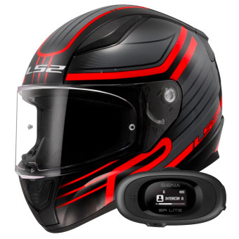 Integral LS2 Rapid II Circuit Black Red FF353 + Kit bluetooth 5R Lite Solo