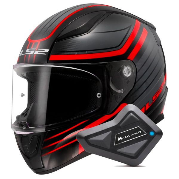 Integral LS2 Rapid II Circuit Black Red FF353 + Kit Bluetooth BT Mini