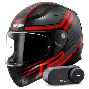 Integral LS2 Rapid II Circuit Black Red FF353 + Kit Bluetooth Lokui K30