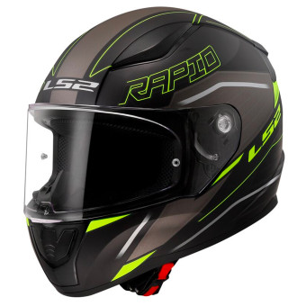 LS2 Rapid II Rokku Matt Black H-V Yellow FF353 + Kit Bluetooth Lokui K30