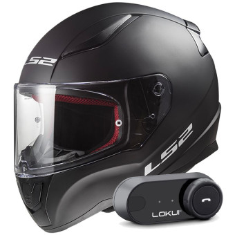 Integral LS2 Rapid II Solid Matt Black FF353 + Kit Bluetooth Lokui K30