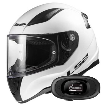 Integral LS2 Rapid II Solid White FF353 + Kit bluetooth 5R Lite Solo