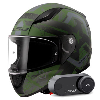 Integral LS2 Rapid II Thunderbirds Matt Military FF353 + Kit Bluetooth Lokui K30