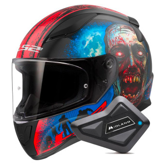 Integral LS2 Rapid II Zombie Black Red FF353 + Kit Bluetooth BT Mini