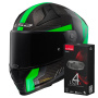Casque Integral LS2 Vector II C Grid Matt Fluo Green FF811 + Kit Bluetooth 4X Cardo