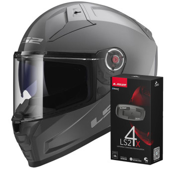 Integral LS2 Vector II Nardo Grey FF811 + Kit Bluetooth 4X Cardo
