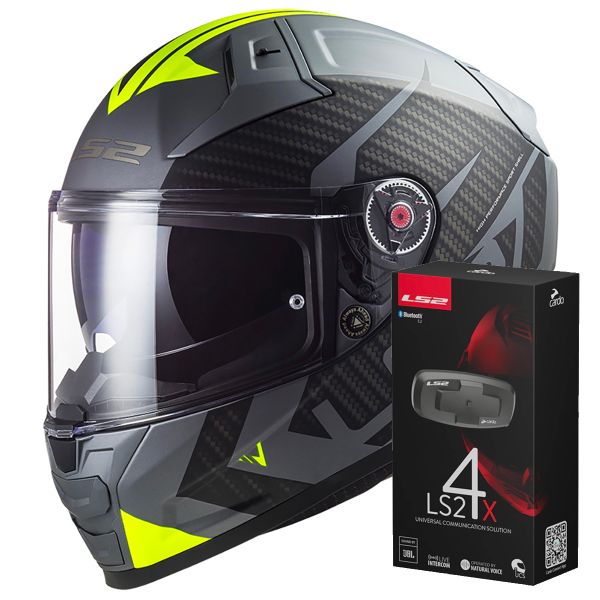 Integral LS2 Vector II Splitter Titanium H-V FF811 + Kit Bluetooth 4X Cardo