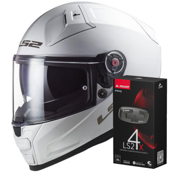 Integral LS2 Vector II White FF811 + Kit Bluetooth 4X Cardo
