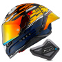 Casque Integral Nexx X.R3R Glitch Racer Orange Blue + Kit Bluetooth BT Mini
