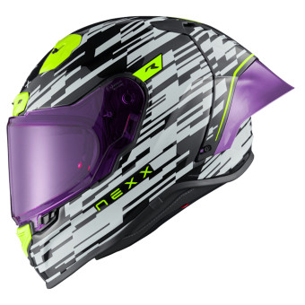 Nexx X.R3R Glitch Racer White Neon + Kit Bluetooth Lokui K30