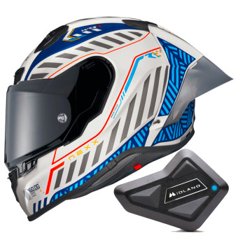 Integral Nexx X.R3R Out Brake White Blue + Kit Bluetooth BT Mini