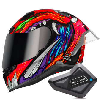 Integral Nexx X.R3R Zorga Orange Green + Kit Bluetooth BT Mini