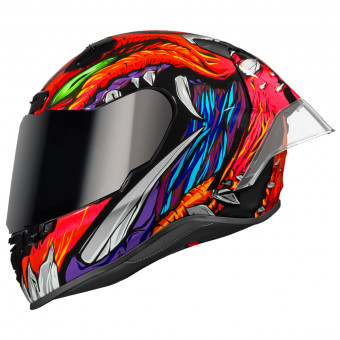 Nexx X.R3R Zorga Orange Green + Kit Bluetooth BT Mini