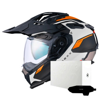 Casque Integral Nexx X.WED3 Keyo White Orange Matt + X.COM 3 Pro Casque Integral Nexx X.WED3 Keyo White Orange Matt + X.COM 3 Pro